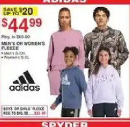 Dunham's Sports Adidas men's or women's fleece offer