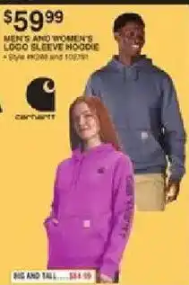 Dunham's Sports Carhartt men's and women's logo sleeve hoodie offer