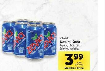 Safeway Zevia Natural Soda offer