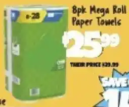 Big Lots Bpk Mega Roll Paper Towels offer