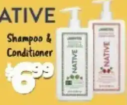 Big Lots Native shampoo and conditioner offer