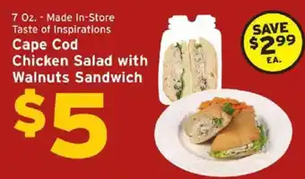 Taste of Inspirations Cape Cod Chicken Salad with Walnuts Sandwich