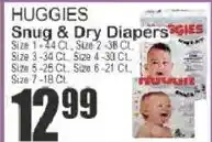 Key Food Huggies Snug & Dry Diapers offer