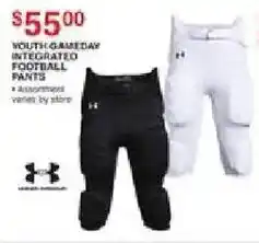 Dunham's Sports Under Armour youth game day integrated football pants offer