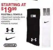 Dunham's Sports Battle football towels offer