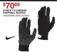 Dunham's Sports Nike D-Tack 7.0 Lineman Football Gloves offer
