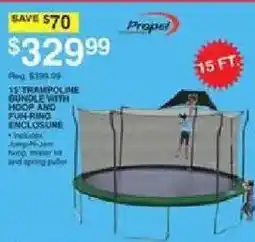Dunham's Sports Propel 15' trampoline bundle with hoop and fun-ring enclosure offer