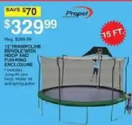 Dunham's Sports Propel 15' trampoline bundle with hoop and fun-ring enclosure offer