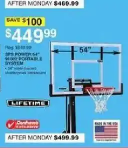Dunham's Sports Lifetime sfs power 54" 9100 portable system offer