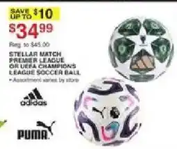 Dunham's Sports Adidas Stellar Match Premier League or UEFA Champions League Soccer Ball offer