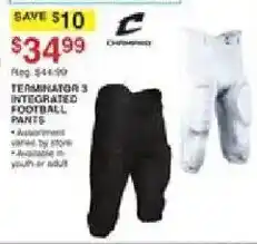 Dunham's Sports Cannon Terminator 3 Integrated Football Pants offer