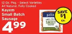 Hannaford Kayem small batch sausage offer