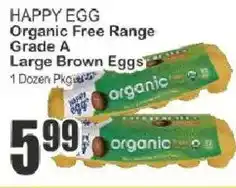 Key Food Happy egg organic free range grade a large brown eggs offer
