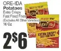 Key Food Ore-ida Potatoes Extra Crispy Fast Food Fries offer