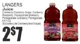 Key Food Langers juice offer