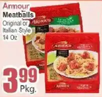 Food Universe Armour meatballs original or italian style offer