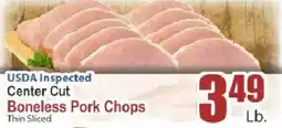 Food Universe Usda inspected center cut boneless pork chops offer