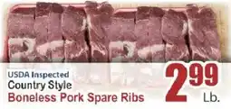 Food Universe Usda inspected country style boneless pork spare ribs offer