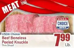 Food Universe Usda Choice Beef Boneless Peeled Knuckle offer