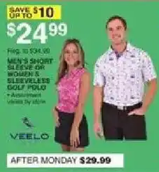 Dunham's Sports Veelo Men's Short Sleeve or Women's Sleeveless Golf Polo offer