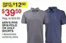 Dunham's Sports Men's Pro Spin Polo or Golf Shorts offer