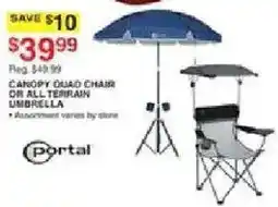 Dunham's Sports Portal canopy quad chair or all terrain umbrella offer