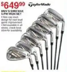 Dunham's Sports TaylorMade Men's SIM2 Max 5-PW Iron Set offer