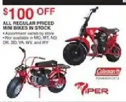 Dunham's Sports Coleman PowerSports Piper Mini Bikes offer