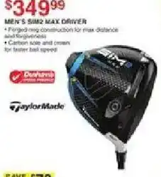 Dunham's Sports TaylorMade men's sim2 max driver offer
