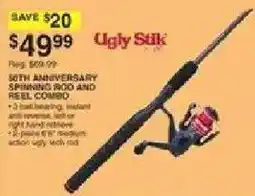 Dunham's Sports Ugly Stik 50th Anniversary Spinning Rod and Reel Combo offer