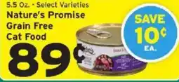 Hannaford Nature's Promise Grain Free Cat Food offer