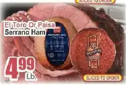 Key Food El Toro Or Paisa Serrano Ham offer