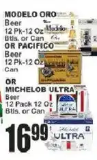 Key Food Modelo Oro Beer or Pacifico Beer or Michelob Ultra Beer offer