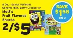 Hannaford General Mills Betty Crocker or Mott's Fruit Flavored Snacks offer