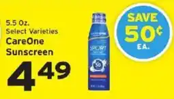 Hannaford CareOne Sunscreen offer