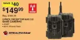 Dunham's Sports Stealth Cam 2-Pack Deceptor Max 2.0 Game Cameras offer