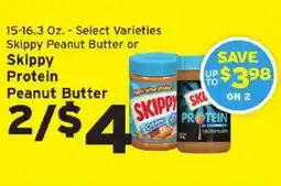 Hannaford Skippy peanut butter or Skippy protein peanut butter offer