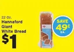 Hannaford Hannaford giant white bread offer
