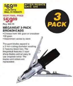Dunham's Sports Megameat 3-pack broadheads offer