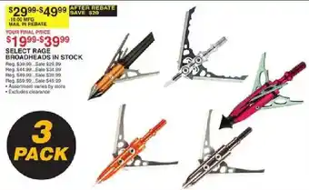 Dunham's Sports Select Rage Broadheads in stock offer