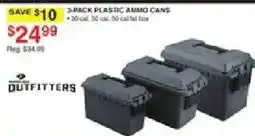 Dunham's Sports 2 outfitters 3-pack plastic ammo cans offer