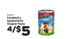 Hannaford Campbell's SpaghettiOs Shaped Pasta offer