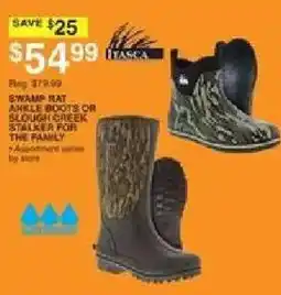 Dunham's Sports Itasca swamp rat ankle boots or slough creek stalker for the family offer