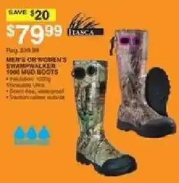 Dunham's Sports Itasca men's or women's swampwalker 1000 boots offer