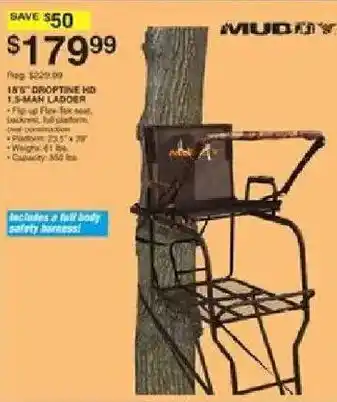 Mud Mtn 15' Droptine Hd 1.5-Man Ladder