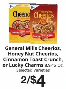 Hays Supermarket General Mills Cheerios, Honey Nut Cheerios, Cinnamon Toast Crunch, or Lucky Charms offer
