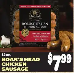 Gristedes Boar's Head Chicken Sausage offer