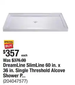 The Home Depot Dreamline slimline shower p... offer