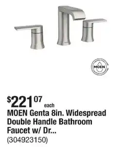 The Home Depot Moen genta 8in. widespread double handle bathroom faucet w/ dr... offer