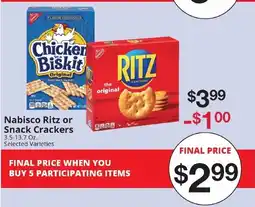 Hays Supermarket Nabisco Ritz or Snack Crackers offer